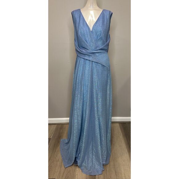 Talbot Runhof Metallic Voile Sleeveless Gown Size US 12 $1695 - Picture 4 of 9